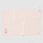 Speciaal Monogram Initiaal Blush Gold Modern Golfhanddoek (Horizontaal)