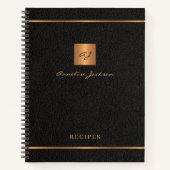 Speciaal monogram naam elegant receptenjournaal notitieboek (Voorkant)