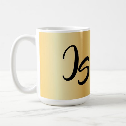 Speciaal Monogram rendy Design Gold Succes Koffiemok (Links)