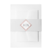 Speciaal Monogram Roos Gold Marble Wedding Uitnodigingen Wikkel (Voorkant Voorbeeld)