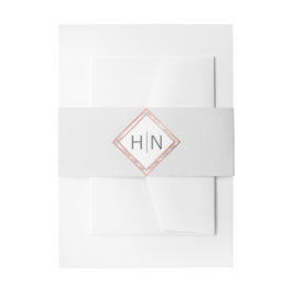 Speciaal Monogram Roos Gold Marble Wedding Uitnodigingen Wikkel