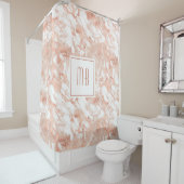 Speciaal Monogram Roos Gold White Marble Douchegordijn (In situ)