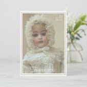 Speciaal monogram Victoriaans meisje Doll Bedankkaart (Staand voorkant)