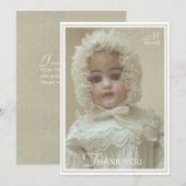 Speciaal monogram Victoriaans meisje Doll Bedankkaart (Voorkant / Achterkant)