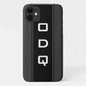Speciaal monogram zwarte iPhone 11 hoesje voor man (Achterkant)