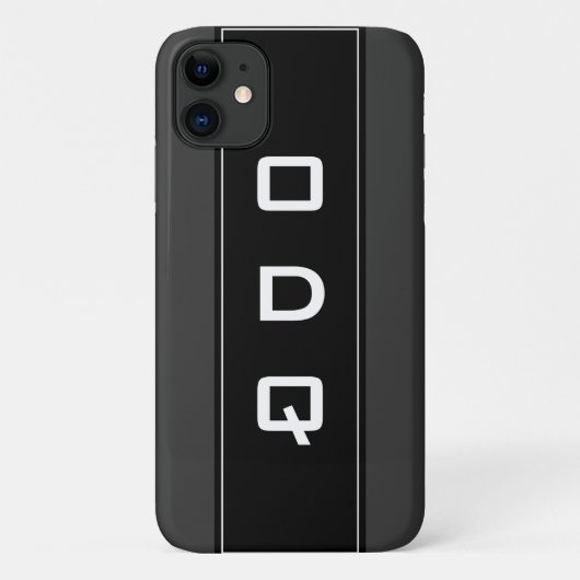 Speciaal monogram zwarte iPhone 11 hoesje voor man (Achterkant)