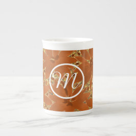 Speciaal monogrammcum Gold Sparkle-ontwerp Porselein Kop