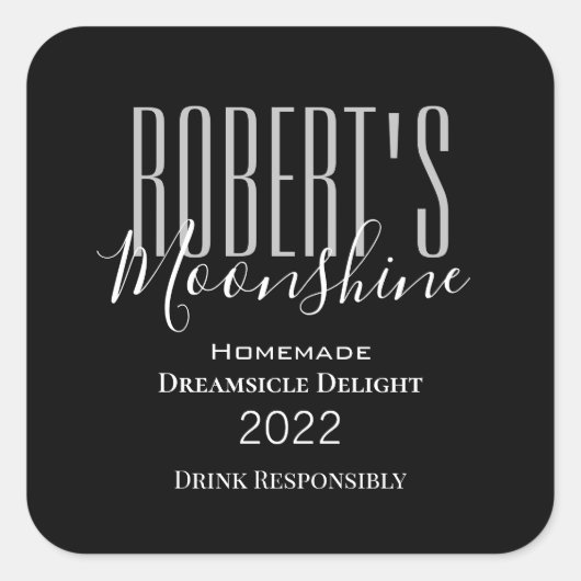 Speciaal "Moonshine"-label Vierkante Sticker (Voorkant)