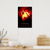 Speciaal Motivatie Poster Wolf & Red Fullmoon (Keuken)