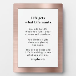 Speciaal Motivatie Roos Gold Borhed Metal Fotoplaat