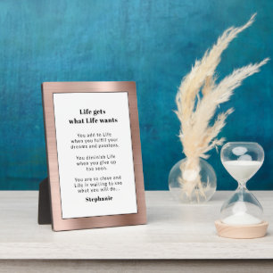 Speciaal Motivatie Roos Gold Borhed Metal Fotoplaat