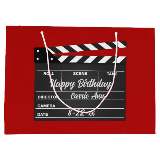 Speciaal Movie Clapboard Red Groot Cadeauzakje (Achterkant)