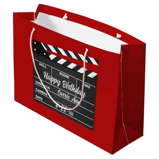 Speciaal Movie Clapboard Red Groot Cadeauzakje (Achterkant Gekanteld)