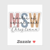 Speciaal MSW Master of Social Work Retro Sticker (Vel)