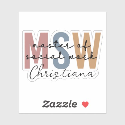 Speciaal MSW Master of Social Work Retro Sticker (Vel)