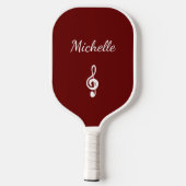 Speciaal Musical Treble Clef Red Pickleball Paddle (Achterkant)