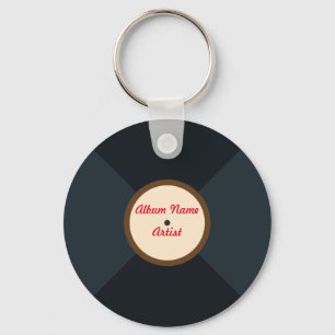 Speciaal muziekvinylrecord sleutelhanger