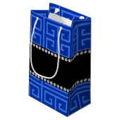 Speciaal naamblauw griekpatroon klein cadeauzakje (Achterkant Gekanteld)