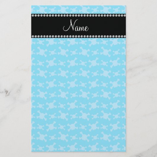 Speciaal naamblauw schedelpatroon briefpapier (Voorkant)