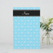 Speciaal naamblauw schedelpatroon briefpapier (Staand voorkant)