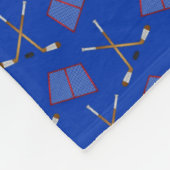 Speciaal naamblauwe hockeypatroon fleece deken (Hoek)