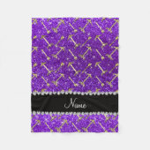 Speciaal naamgoud pijl indigo paarse glitter fleece deken (Voorkant)