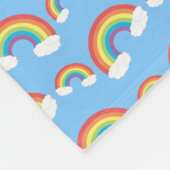 Speciaal naampastelblauw regenbogen patroon fleece deken (Hoek)