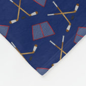 Speciaal naampatroon navy blue hockey fleece deken (Hoek)