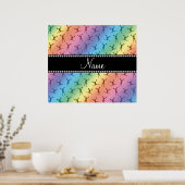 Speciaal naampatroon regenboogcheerleader poster (Keuken)