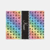 Speciaal naampatroon regenboogvlinder fleece deken (Voorkant (Horizontaal))