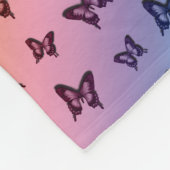 Speciaal naampatroon regenboogvlinder fleece deken (Hoek)