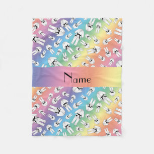 Speciaal naampatroon van regenboogkaraat fleece deken