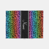 Speciaal naampatroon van regenboogluipaard fleece deken (Voorkant (Horizontaal))