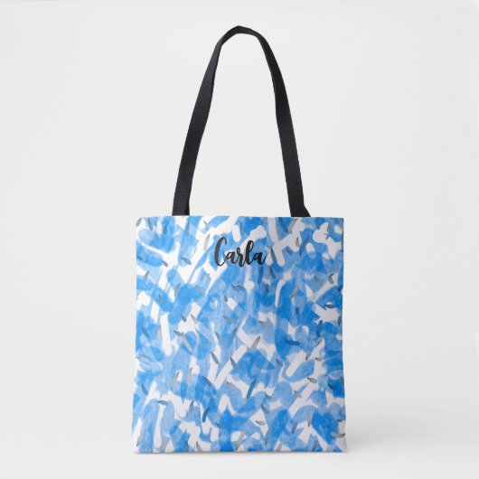 Speciaal naamplaatje van het Blauwe Ontwerp van de Tote Bag (Voorkant)