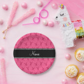 Speciaal naamroze cheerleader-patroon papieren bordje (Feest)