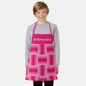 Speciaal naamroze en warm roze ontwerp schort (Gedragen)