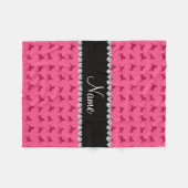 Speciaal naamroze paardenpatroon fleece deken (Voorkant (Horizontaal))