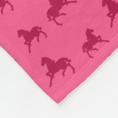Speciaal naamroze paardenpatroon fleece deken (Hoek)