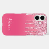 Speciaal naamscript roze glitter Driving Case-Mate iPhone Case (Achterkant (horizontaal))