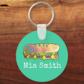 Speciaal naamsubsandwich schattig sleutelhanger (Voorkant)