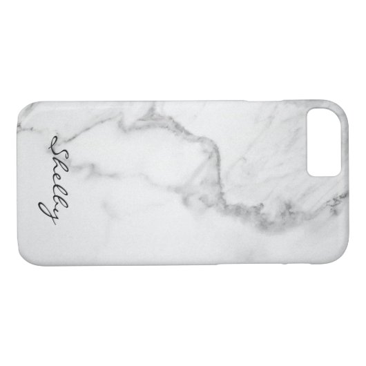 Speciaal Named Carrara Marble iPhone 7 Hoesje (Achterkant (Horizontaal))