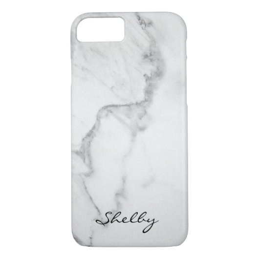Speciaal Named Carrara Marble iPhone 7 Hoesje (Achterkant)