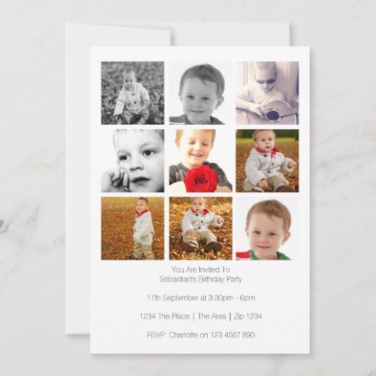 Speciaal negen-fotosjabloon voor meerdere toepassi kaart (Voorkant)