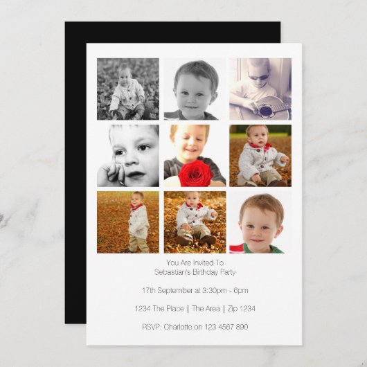 Speciaal negen-fotosjabloon voor meerdere toepassi kaart (Voorkant / Achterkant)