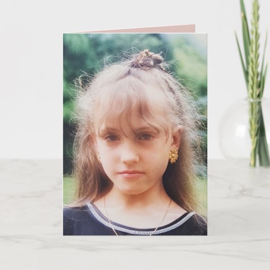 Speciaal nichtje roze wit foto verjaardag kaart (Voorkant)