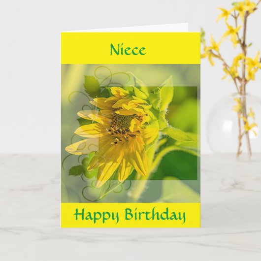 SPECIAAL *NICHTJE* VERJAARDAG KAART (Gele Bloem)