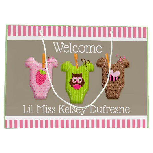 Speciaal nieuw babymeisje groot cadeauzakje (Achterkant)