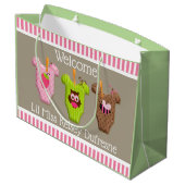 Speciaal nieuw babymeisje groot cadeauzakje (Achterkant Gekanteld)