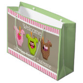 Speciaal nieuw babymeisje groot cadeauzakje (Voorkant Gekanteld)