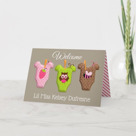 Speciaal nieuw babymeisje kaart (Voorkant)